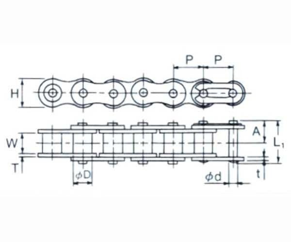 KCM ASA Roller Chain Self Lubricating Simplex - AIMS Industrial Supplies