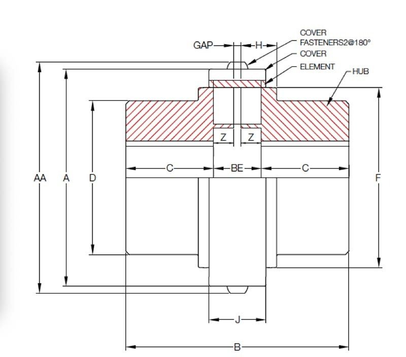 KCP KW Flex Coupling Hub - KW10 Type - AIMS Industrial Supplies