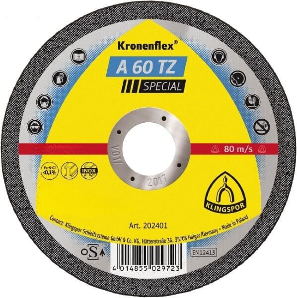 Klingspor 202400 Cut Off Wheel Hard 115mm x 1 x 22.23 Bore - Pack 19