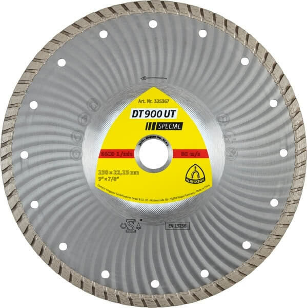 Klingspor Angle Grinder Diamond Blades Turbo Edge for Concrete DT900UT1
