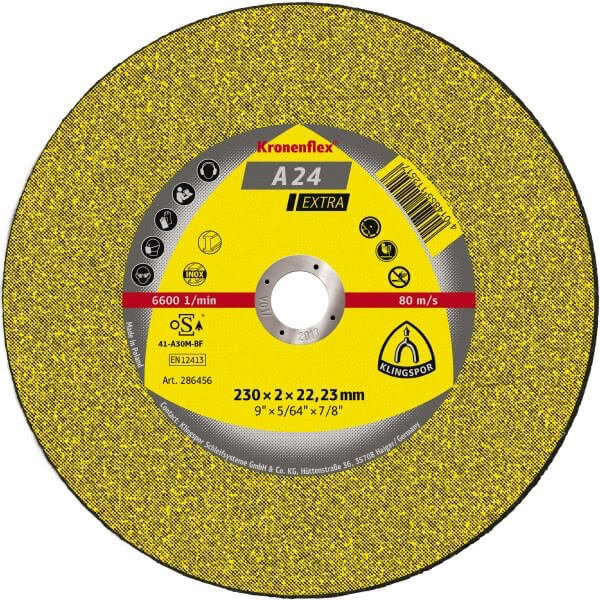 Klingspor Cut - Off Wheel (Extra) Medium Grit for Metals A24EX - AIMS Industrial Supplies