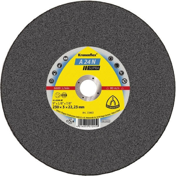 Klingspor Cut-Off Wheel (Supra) Soft Grit for Stainless Steel A24N - AIMS Industrial Supplies