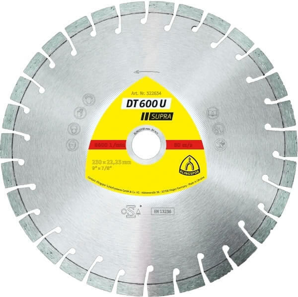 Klingspor Diamond Blade Segmented Edge 180mm x 2.6 x 22.23 Bore 322633