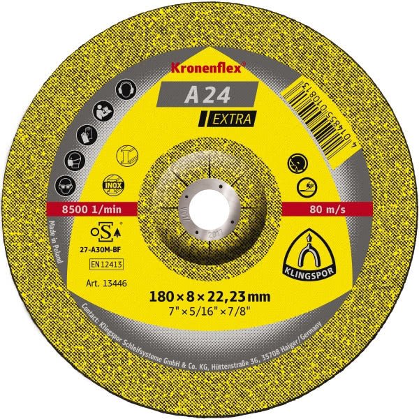 Klingspor Grinding Disc (Extra) Medium Grit for Metals A24EX - AIMS Industrial Supplies