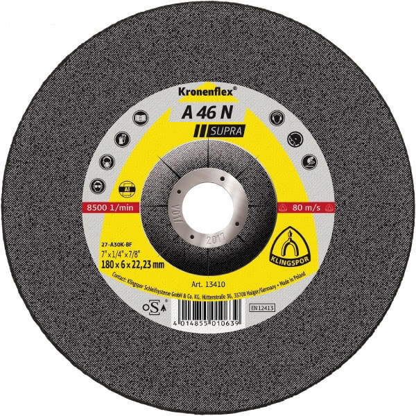 Klingspor Grinding Disc (Supra) Soft Grit for Aluminium A46N - AIMS Industrial Supplies
