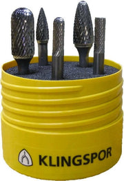 Klingspor Tungsten Carbide Burr 70 x 100mm 6mm Shaft 5-pc Set 3095771