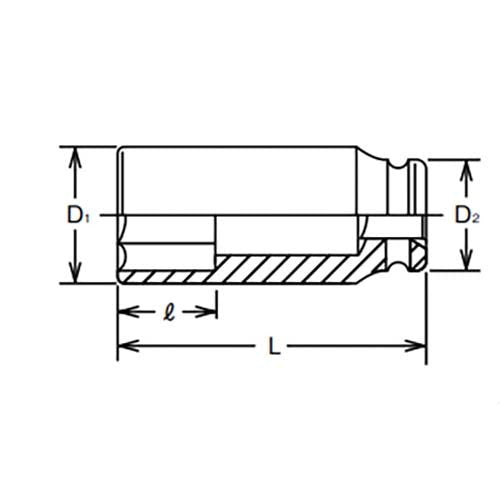 Ko - ken 1" Deep Impact Socket 6Pt Imperial - AIMS Industrial Supplies