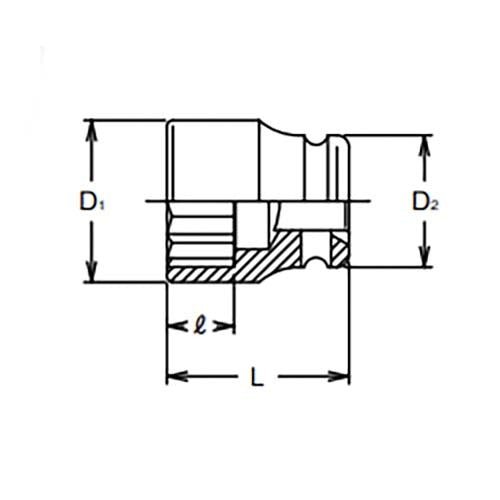 Ko - Ken 1" Drive 12Pt Impact Socket - A/F - AIMS Industrial Supplies