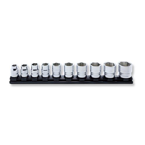 Ko-Ken 1/2" Drive 6 Point (10 - 27mm) Z Series Rail Socket Set, 10 Pieces - AIMS Industrial Supplies