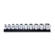 Ko-Ken 1/2" Drive 6 Point (10 - 27mm) Z Series Rail Socket Set, 10 Pieces1