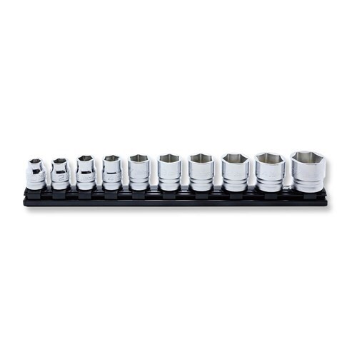 Ko-Ken 1/2" Drive 6 Point (10 - 27mm) Z Series Rail Socket Set, 10 Pieces1