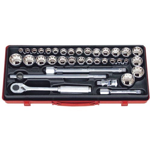 Ko-Ken 1/2" Drive Socket Set 10 - 32mm & 3/8 - 1 1/4", 36 Pcs - KO4279AM - AIMS Industrial Supplies