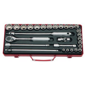 Ko-Ken 1/2" Drive Socket Set 12 Point 10 - 32mm, 28 Pieces - KO4241M - AIMS Industrial Supplies