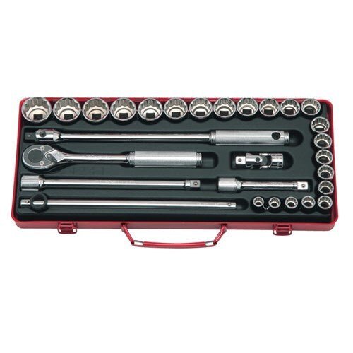Ko-Ken 1/2" Drive Socket Set 12 Point 10 - 32mm, 28 Pieces - KO4241M - AIMS Industrial Supplies