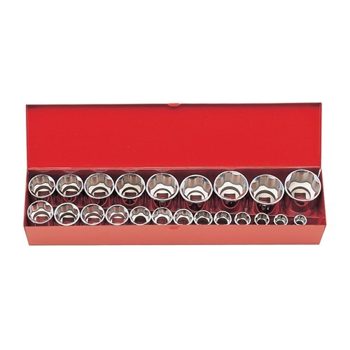 Ko-Ken 1/2" Drive Socket Set 6 Point 10 - 32mm, 22 Pieces - KO4251M-6P1