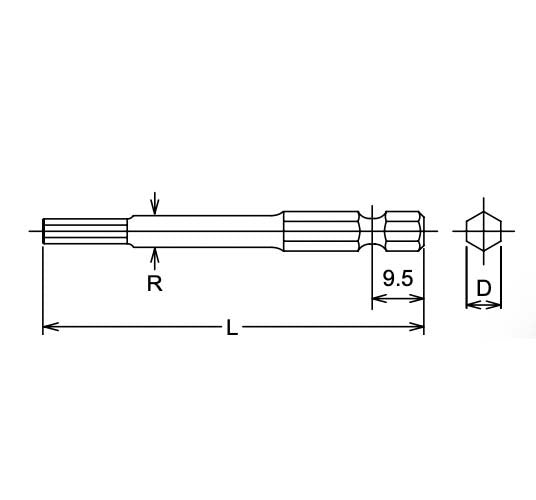 Ko - Ken 1/4" Drive Hex Screwdriver Bit - AIMS Industrial Supplies