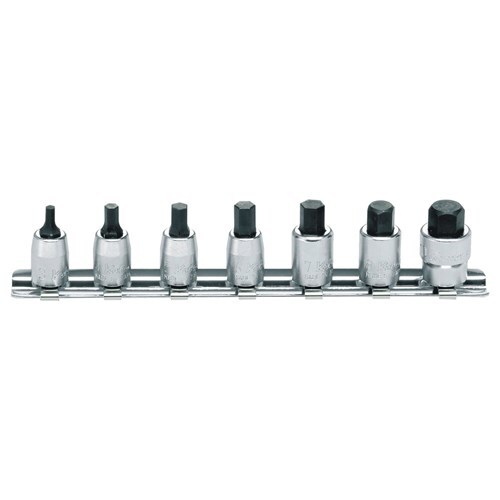 Ko-Ken 1/4" Drive Inhex (3 - 10mm) On Rail Socket Set, 7 Pieces1