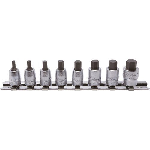 Ko-Ken 1/4" DrIve Inhex Socket Set On Rail 1/8" - 3/8" A/F, 8 Pieces - AIMS Industrial Supplies