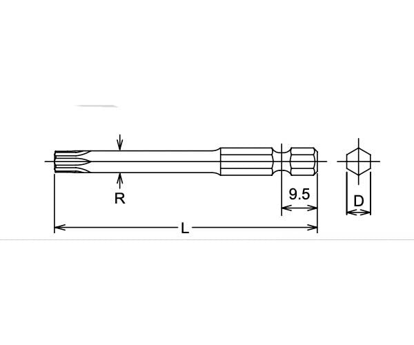 Ko - Ken 1/4" Drive Torx Screwdriver Bit - AIMS Industrial Supplies