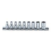 Ko-Ken 1/4" Drive Whitworth On Rail Socket Set, 9 Pcs - KORS2400W/9-BA - AIMS Industrial Supplies
