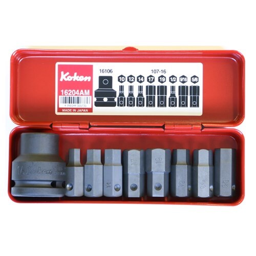 Ko-Ken 3/4"Drive Impact Bit Holder & Bit Set, 9pieces KO16204AM1
