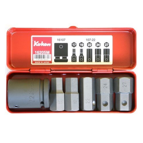 Ko-Ken 3/4"Drive Impact Bit Holdr & Bit Set, 6pieces KO16205M - AIMS Industrial Supplies