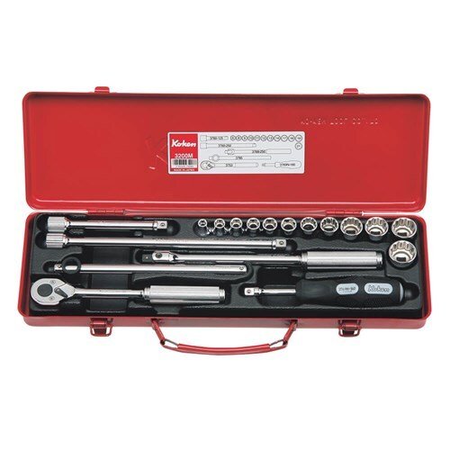 Ko - Ken 3/8" Drive AF Socket Set (1/4" - 7/8"), 18 Pieces - KO3200A - AIMS Industrial Supplies