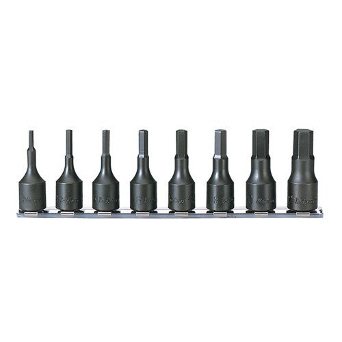 Ko-Ken 3/8" Drive Inhex (3 - 12mm x 52mm) On Rail Socket Set, 8 Pieces - AIMS Industrial Supplies