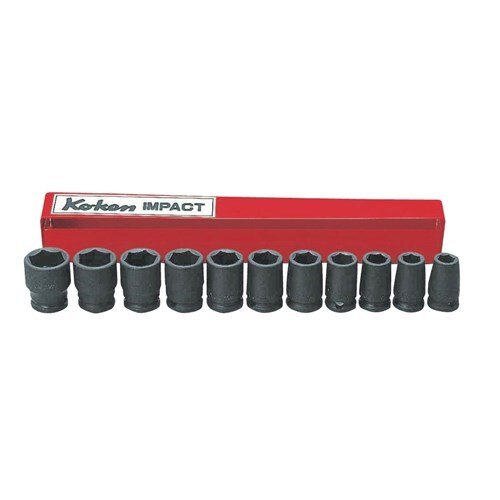 Ko-Ken 8-19mm Impact Socket Set 3/8" Drive, 11Pieces - KORS13400M/11 - AIMS Industrial Supplies