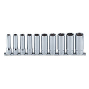 Ko-Ken Deep Socket Set On Rail 1/2" Drive 10 - 22mm, 10pcs1
