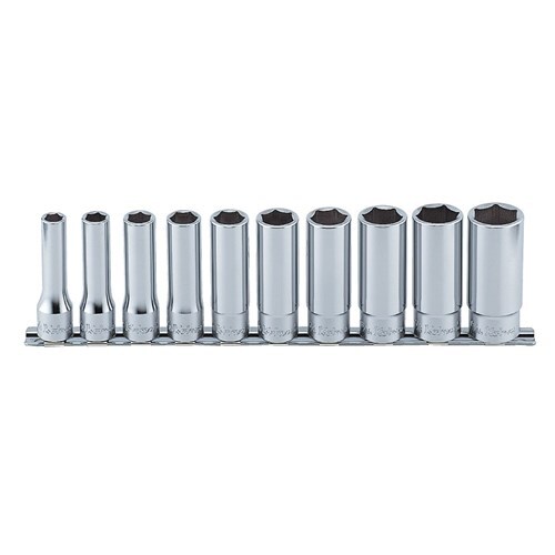 Ko-Ken Deep Socket Set On Rail 1/2" Drive, 10pcs - KORS4305M/101