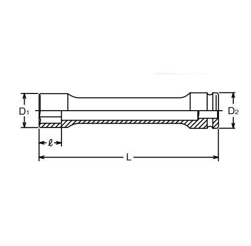 Ko - Ken Extra Long Socket For Wheel Nut 1" Drive - AIMS Industrial Supplies