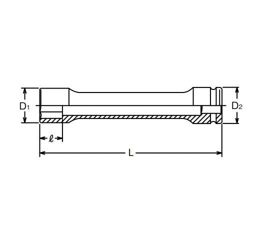Ko - Ken Extra Long Socket For Wheel Nut 3/4" Drive - AIMS Industrial Supplies
