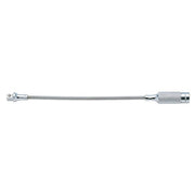 Ko-Ken 2762 flexible extension bar in chrome with a flexible braided shaft, square drive on the left and a knurled sleeve on the right