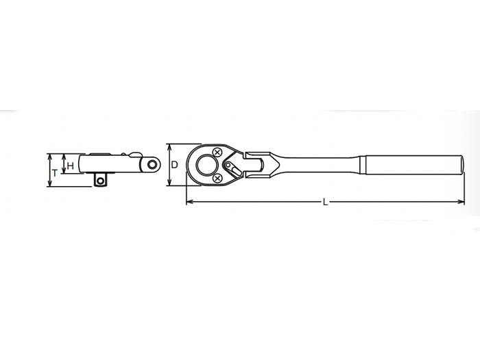 Ko-Ken Flexible Ratchet 1/2" Drive x 450mm - KO4774P-450 - AIMS Industrial Supplies