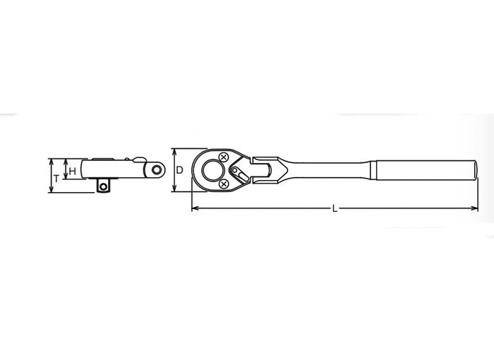 Ko-Ken Flexible Ratchet 1/2" Drive x 450mm - KO4774P-4502