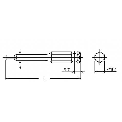 Ko - Ken Impact Hex Bit (183H - 35) - AIMS Industrial Supplies