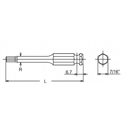 Ko-Ken Impact Hex Bit (183H-35)2
