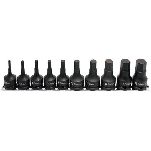 Ko-Ken Impact Inhex Socket Set On Rail 1/2" Drive 4 - 19mm, 10pcs1