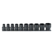 Ko - Ken Impact Socket Set On Rail 1/2" Drive 10 - 27mm, 10pcs - AIMS Industrial Supplies