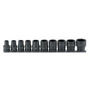 Ko-Ken Impact Socket Set On Rail 1/2" Drive 10 - 27mm, 10pcs1