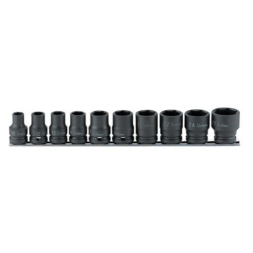 Ko-Ken Impact Socket Set On Rail 1/2" Drive 10 - 27mm, 10pcs1