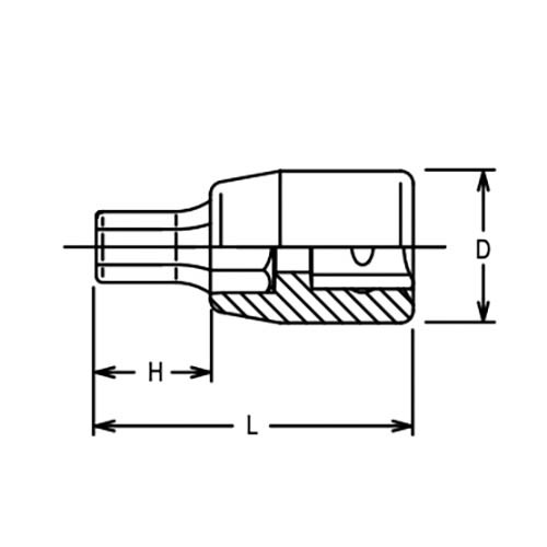 Ko-Ken Inhex Bit Socket 1/4" Drive x 5/16" A/F - KO2010A102