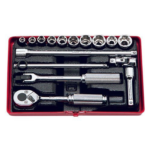 Ko - Ken KO2250M 1/4" Drive Metric Socket Set, 16 Pieces - AIMS Industrial Supplies