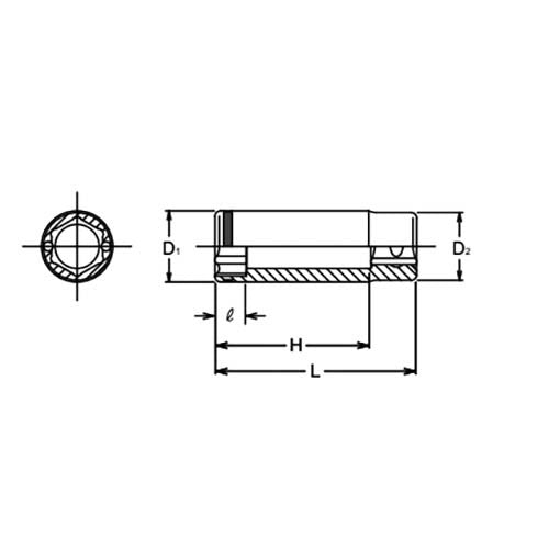 Ko - Ken Nut Grip Deep Socket 1/4" Drive (2350M) - AIMS Industrial Supplies