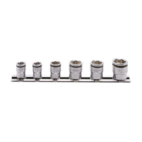 Ko-Ken Nut Grip Deep Socket Set On Rail 1/4" Drive x 6 - 14mm, 6pcs1