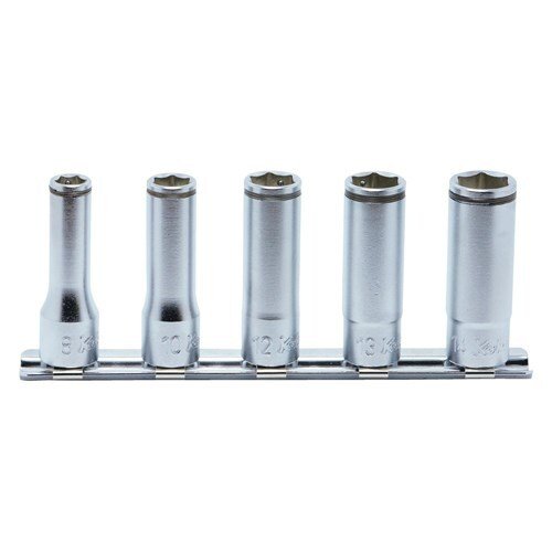 Ko-Ken Nutgrip Deep Socket Set On Rail 8 -14mm, 3/8" Drive - KORS3350M/5 - AIMS Industrial Supplies