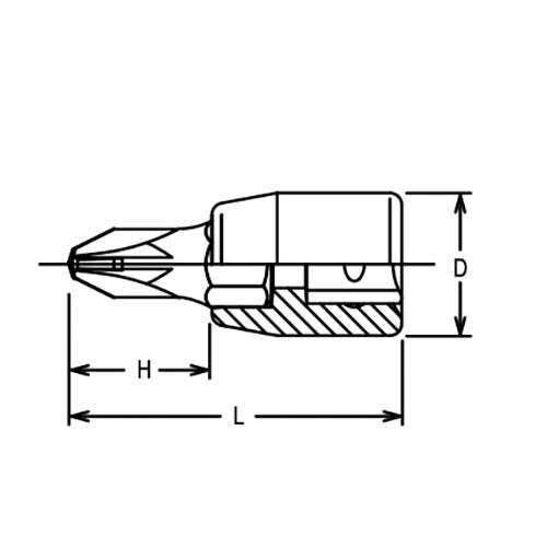 Ko - Ken Pozidrive Bit Socket (2000 - 28 (PZ)) - AIMS Industrial Supplies