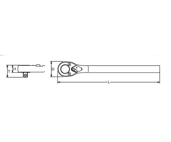 Ko-Ken Ratchet 1" Drive x 800mm (24 Gear) - KO8749 - AIMS Industrial Supplies