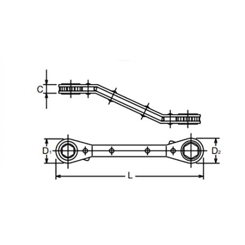 Ko - Ken Reversible Ratcheting Ring Wrench - AIMS Industrial Supplies